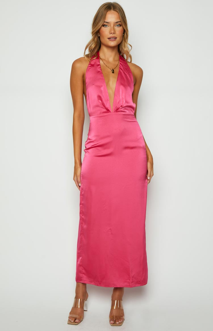 Seattle Pink Halter Formal Dress