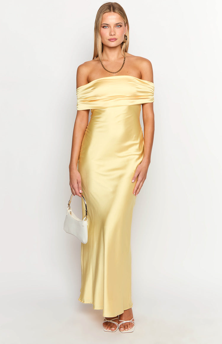 Seraphina Yellow Off The Shoulder Maxi Dress