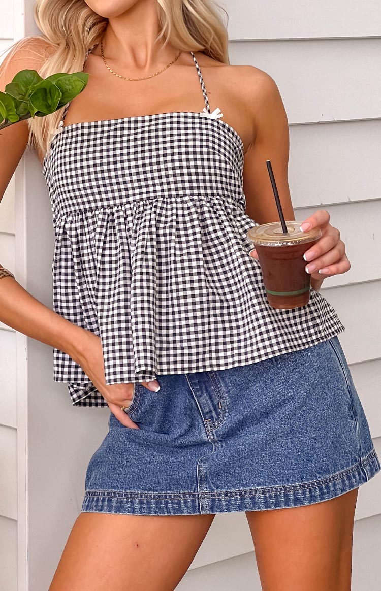 Skyline Swirl Mid Wash Denim Skort