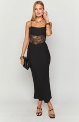Sophee Black Lace Maxi Dress