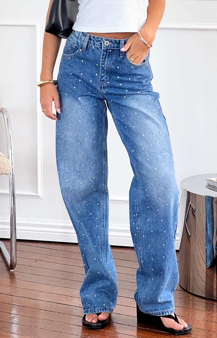 Sparks Mid Wash Denim Straight Leg Jeans