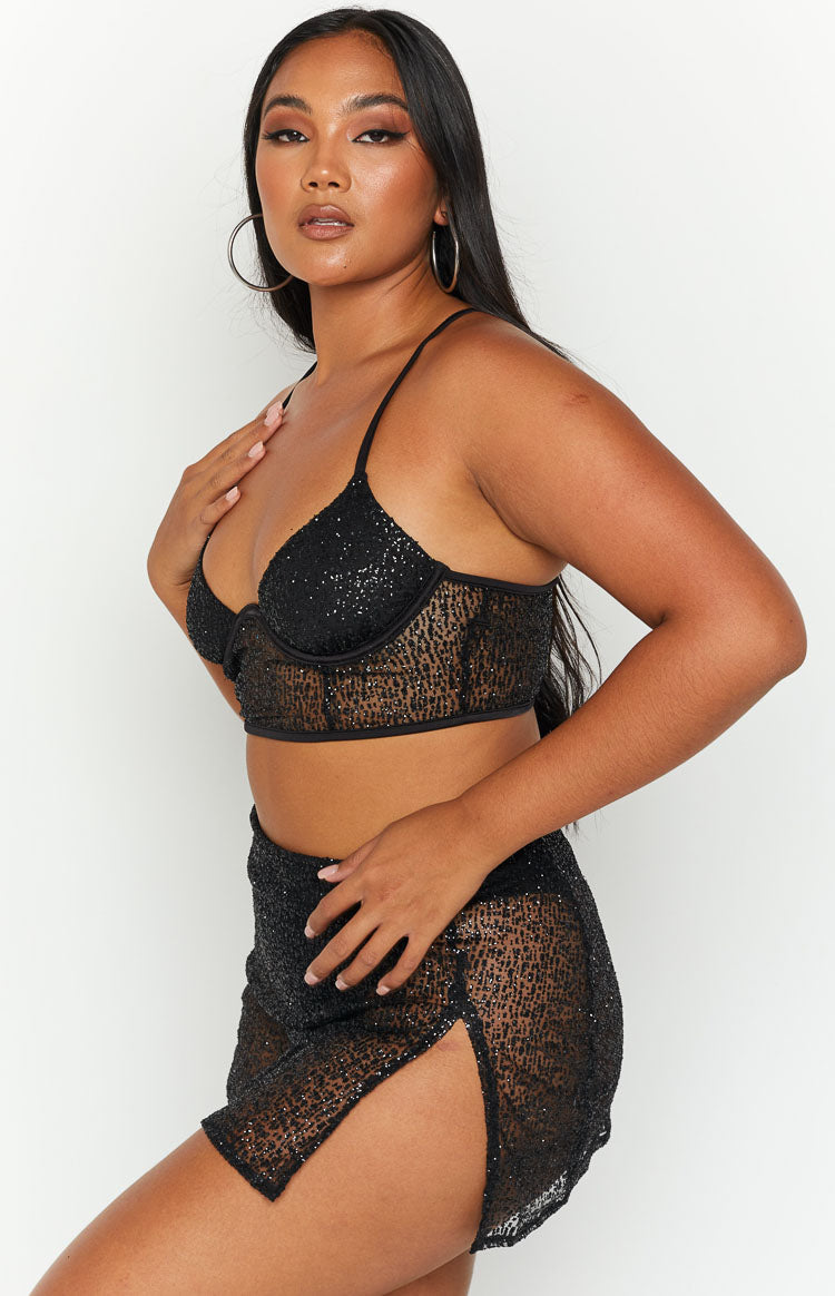 Starman Black Sparkle Bralette