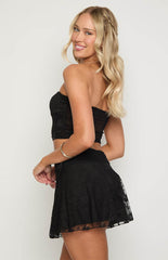 Stay Black Strapless Mesh Corset Top