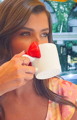 Sugar Sugar White And Red Bow Mug