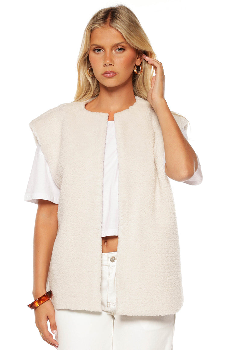 Summi Cream Teddy Fleece Vest