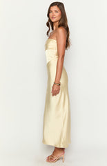 Tasha Yellow Strapless Maxi Dress