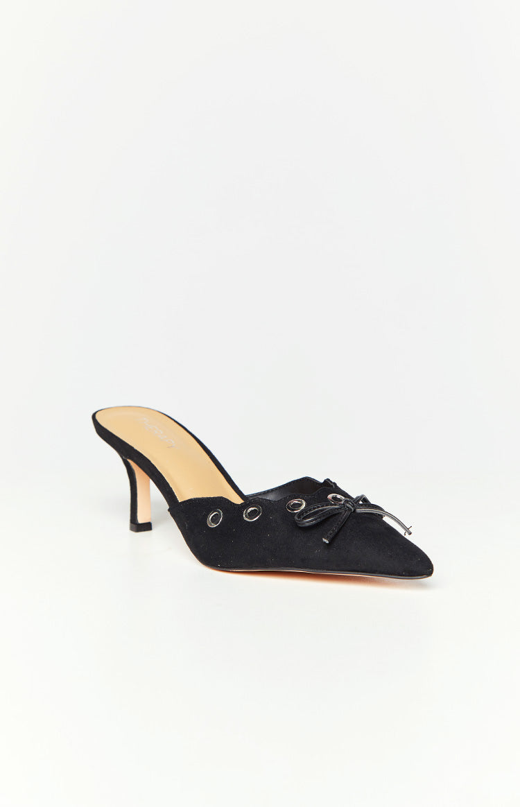 Therapy Justice Black Microfiber Heels