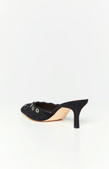 Therapy Justice Black Microfiber Heels