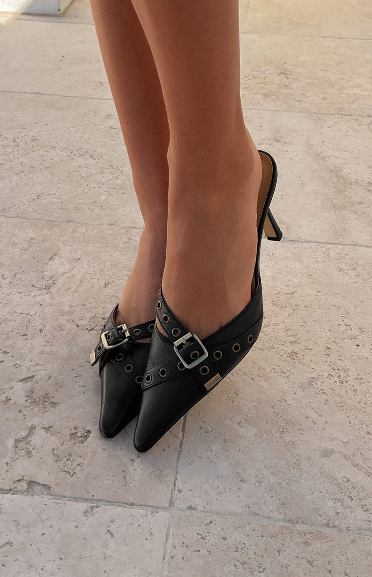 Tony Bianco The Savoir Black Nappa Heels