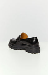 Tony Bianco Wiz Hi Shine Black Loafers