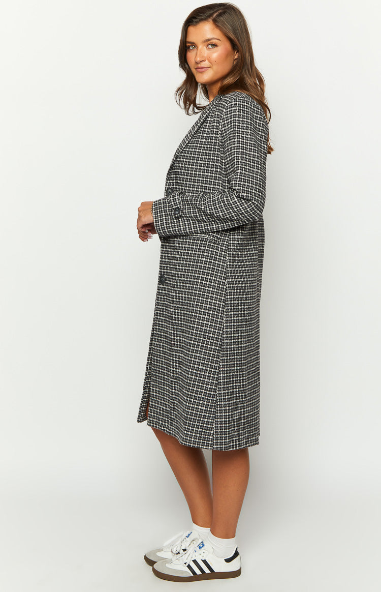 Twilight Grey Plaid Coat