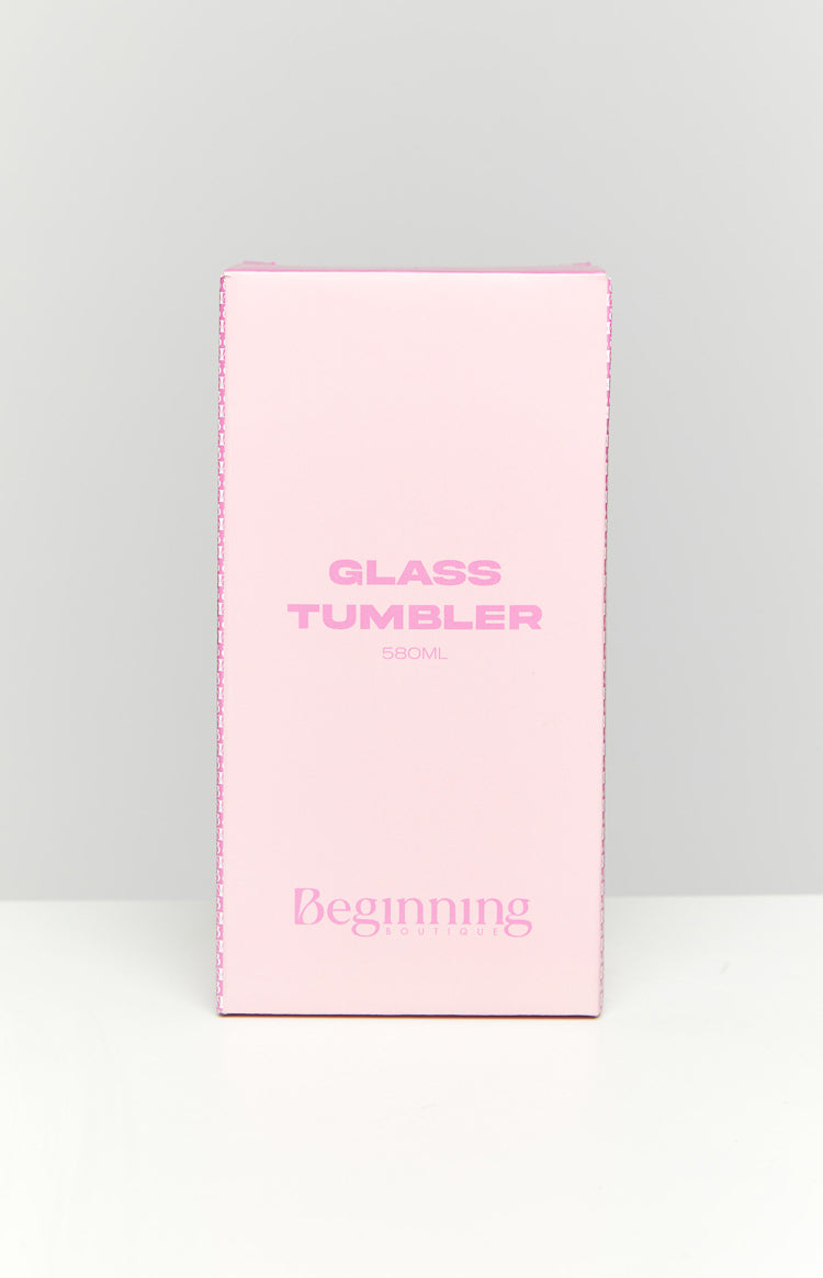 Twinkle Pink Bow Glass Tumbler