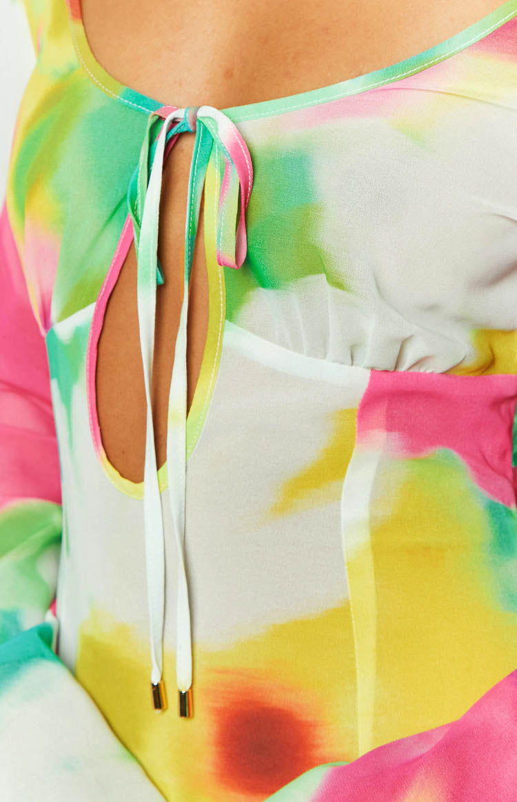 Vienna Floral Print Long Sleeve Mini Dress