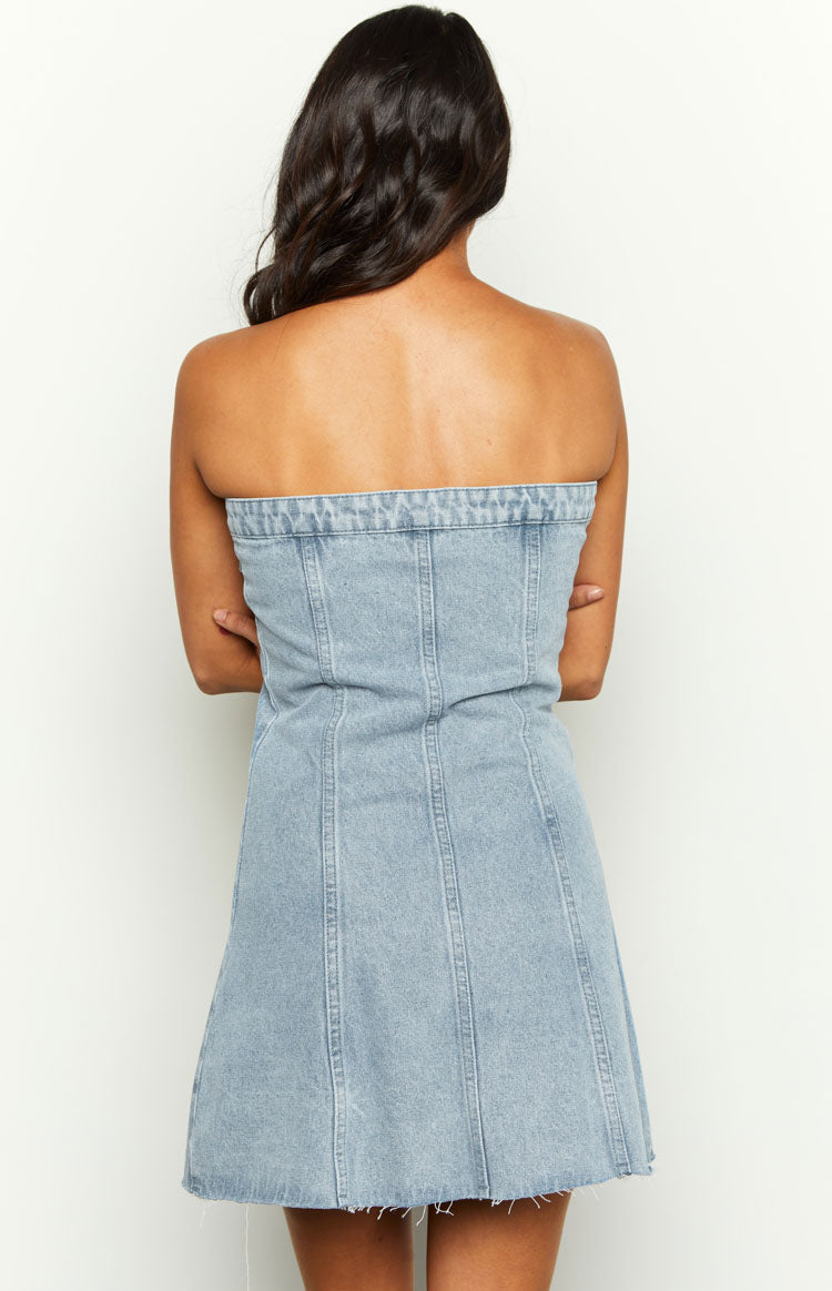 Wilma Blue Denim Corset Mini Dress
