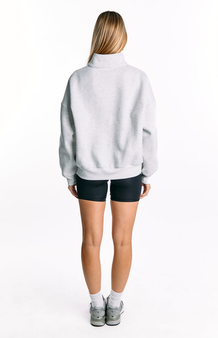 Yazmin Grey Marl Quarter Zip Jumper