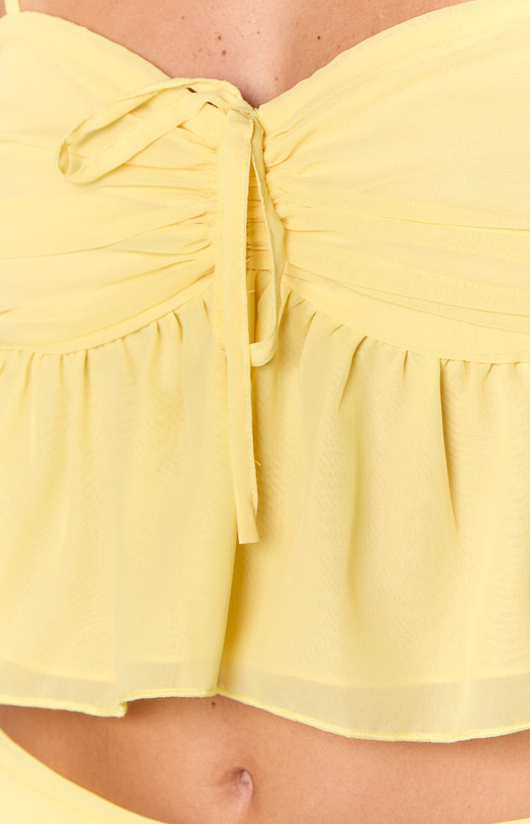 Zyra Yellow Crop Top