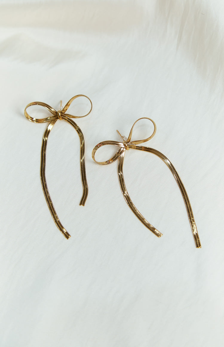 Zenith Gold Bow Earrings