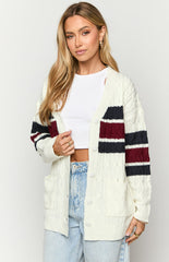 Nikkitta Cream Striped Cardigan